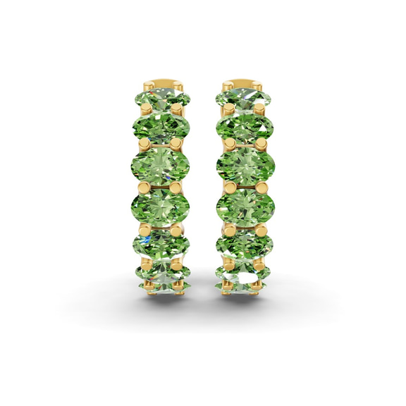 10kt Yellow Gold Jovana Oval Lab Diamond Hoop Earrings (1 Ct. Tw.) side right image one
