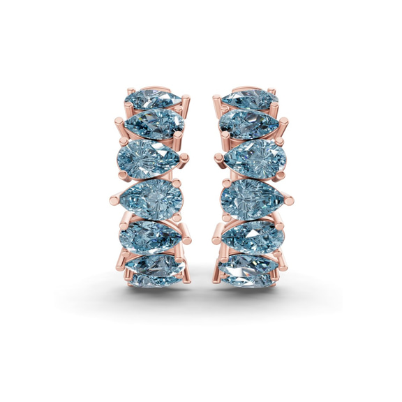 14kt Rose Gold Eudora Pear Lab Diamond Hoop Earrings (2 Ct. Tw.) side right image one