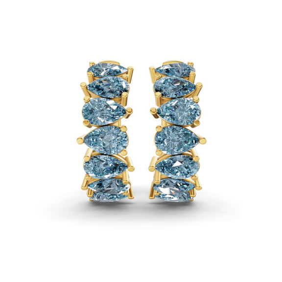 10kt Yellow Gold Eudora Pear Lab Diamond Hoop Earrings (1 Ct. Tw.) side right image one