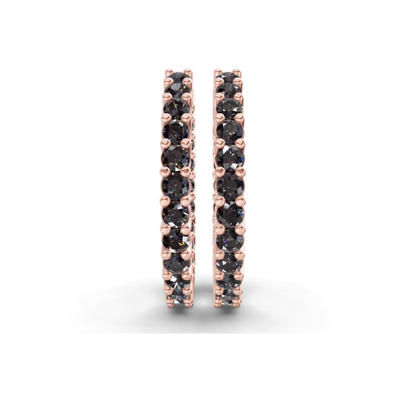 14kt Rose Gold Meara Round Lab Diamond Hoop Earrings (3 Ct. Tw.) side right image one