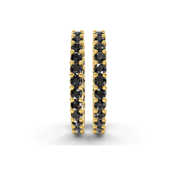 10kt Yellow Gold Meara Round Lab Diamond Hoop Earrings (5 Ct. Tw.) side right image one