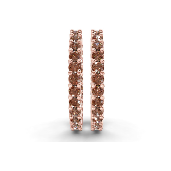 9ct Rose Gold Meara Round Lab Diamond Hoop Earrings (8 Ct. Tw.) side right image one