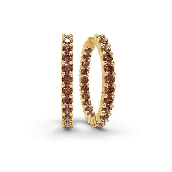 9ct Yellow Gold Meara Round Lab Diamond Hoop Earrings (1 Ct. Tw.) front image