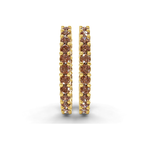 9ct Yellow Gold Meara Round Lab Diamond Hoop Earrings (1 Ct. Tw.) side right image one
