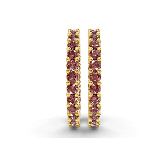 10kt Yellow Gold Meara Round Lab Diamond Hoop Earrings (3 Ct. Tw.) side right image one