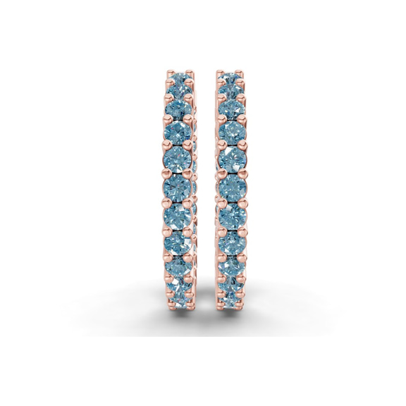 14kt Rose Gold Meara Round Lab Diamond Hoop Earrings (7 Ct. Tw.) side right image one