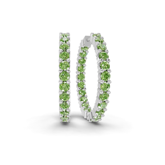 Platinum Meara Round Lab Diamond Hoop Earrings (5 Ct. Tw.) front image