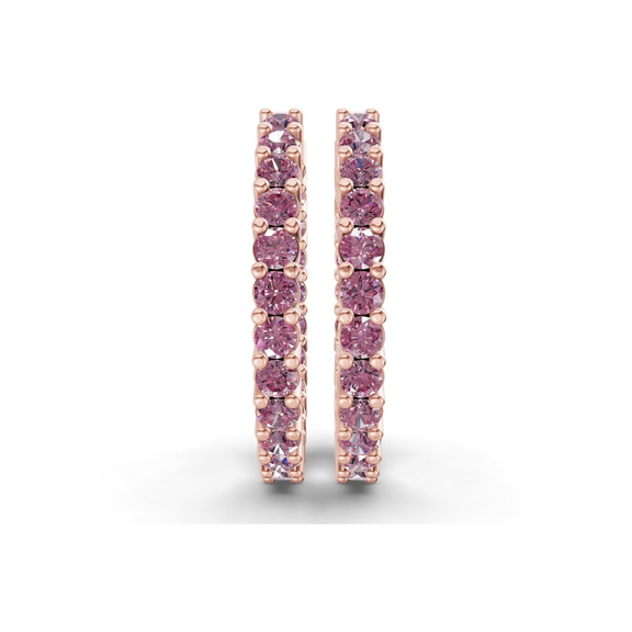 10kt Rose Gold Meara Round Lab Diamond Hoop Earrings (1 Ct. Tw.) side right image one