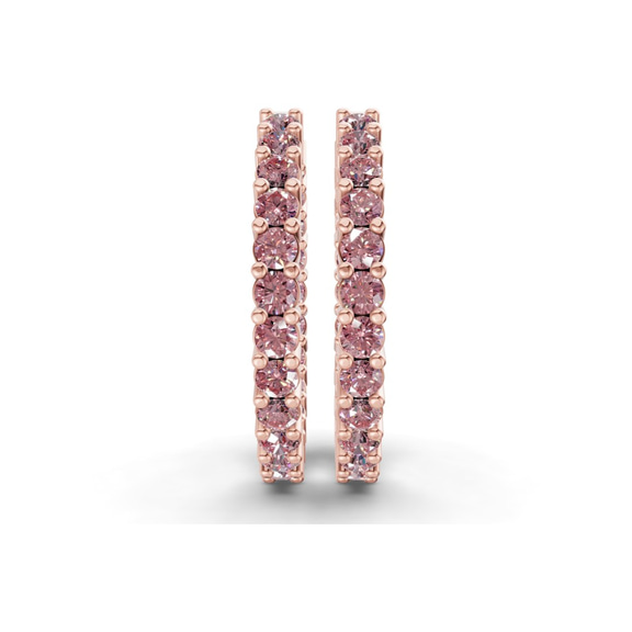 9ct Rose Gold Meara Round Lab Diamond Hoop Earrings (1 Ct. Tw.) side right image one