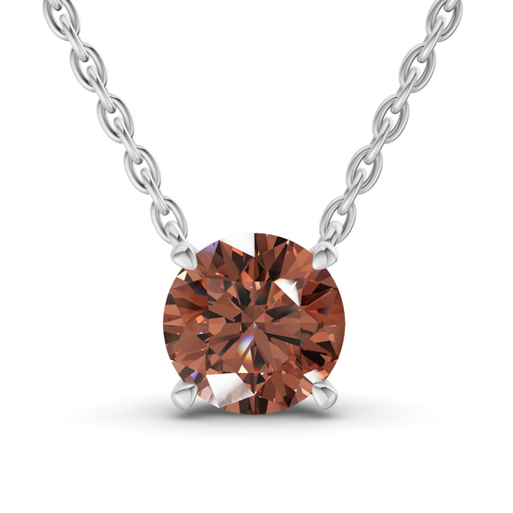 9ct White Gold Lluvia Round Lab Diamond Solitaire Necklace (4 Ct. Tw.) front image