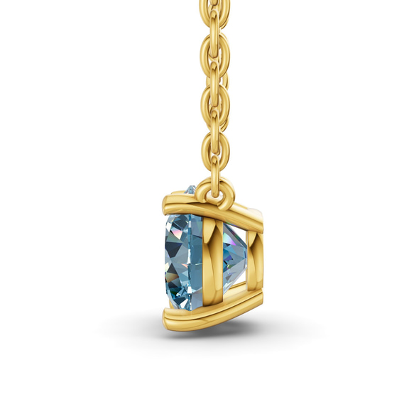 14ct Yellow Gold Lluvia Round Lab Diamond Solitaire Necklace (1/2 Ct. Tw.) side right image one
