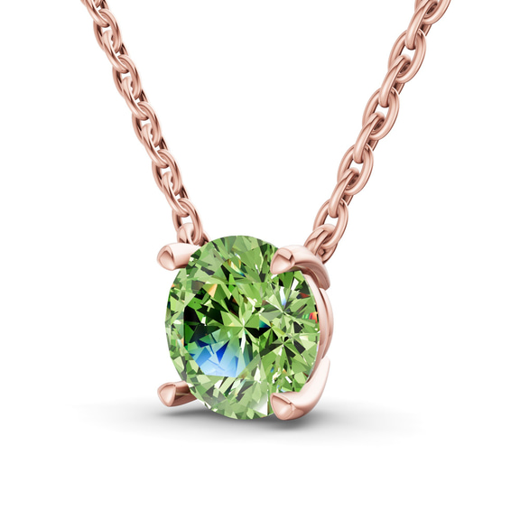 9ct Rose Gold Lluvia Round Lab Diamond Solitaire Necklace (1/2 Ct. Tw.) standing product image one