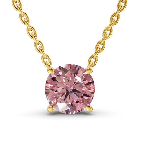 10kt Yellow Gold Lluvia Round Lab Diamond Solitaire Necklace (1/2 Ct. Tw.) front image