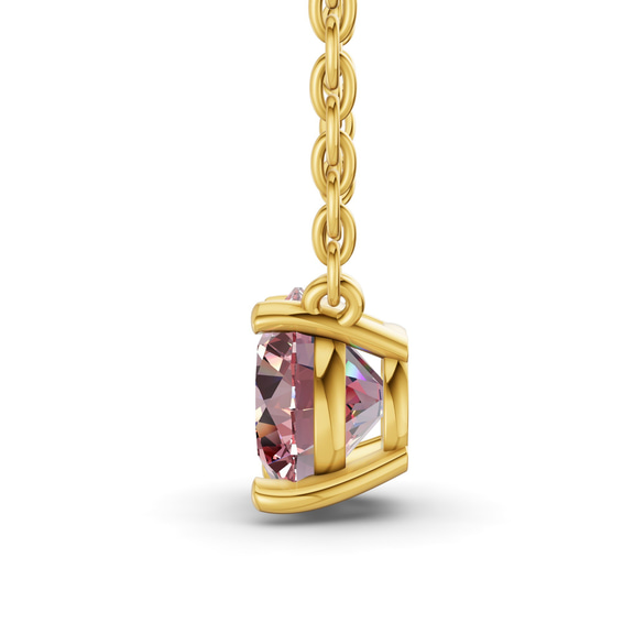 10kt Yellow Gold Lluvia Round Lab Diamond Solitaire Necklace (1/2 Ct. Tw.) side right image one