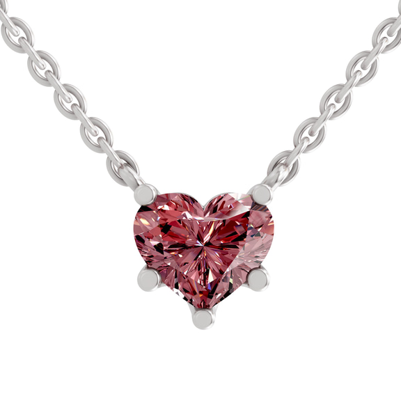 14kt White Gold Amalia Heart Lab Diamond Solitaire Necklace (1/2 Ct. Tw.) front image