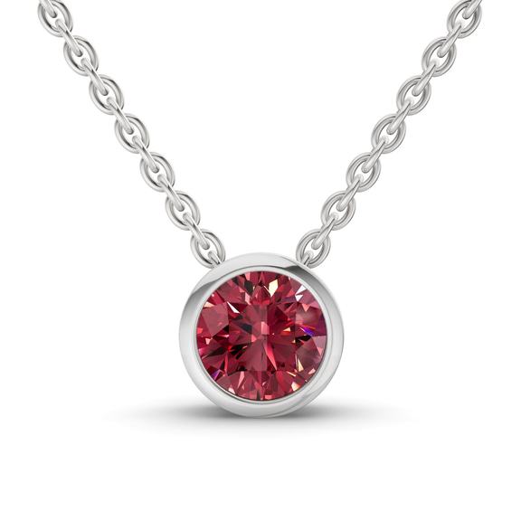 Platinum Agustina Round Bezel Lab Diamond Solitaire Necklace (1/2 Ct. Tw.) front image