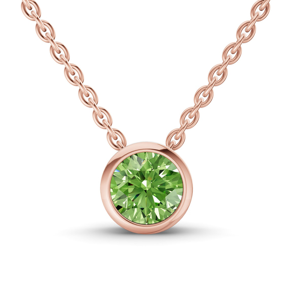 9ct Rose Gold Agustina Round Bezel Lab Diamond Solitaire Necklace (1/2 Ct. Tw.) front image