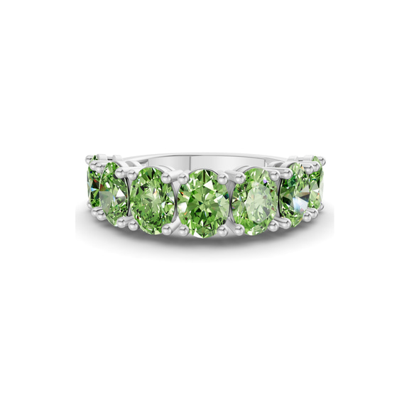 Platinum Blanca Oval Lab Diamond Anniversary Band (4 Ct. Tw.) front image