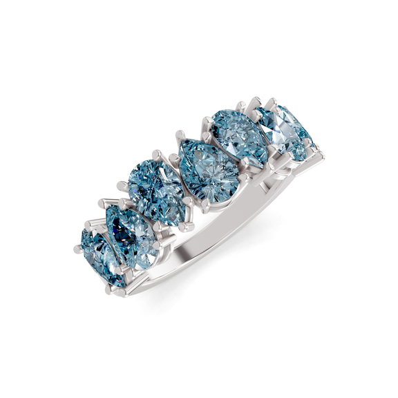 14kt White Gold Juana Pear Lab Diamond Anniversary Band (1 Ct. Tw.) right