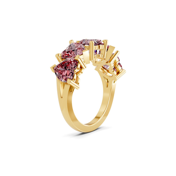 10kt Yellow Gold Octavia Heart Lab Diamond Anniversary Band (1 Ct. Tw.) standing product image one