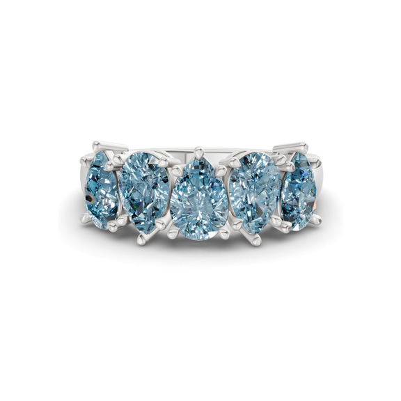 9ct White Gold Blakely Pear Lab Diamond Anniversary Band (2 Ct. Tw.) front image