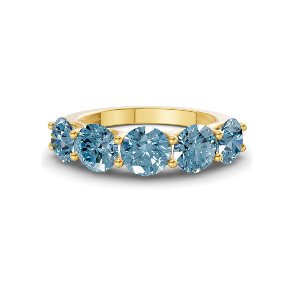 9ct Yellow Gold Camille Round Lab Diamond Anniversary Band (6 Ct. Tw.) front image