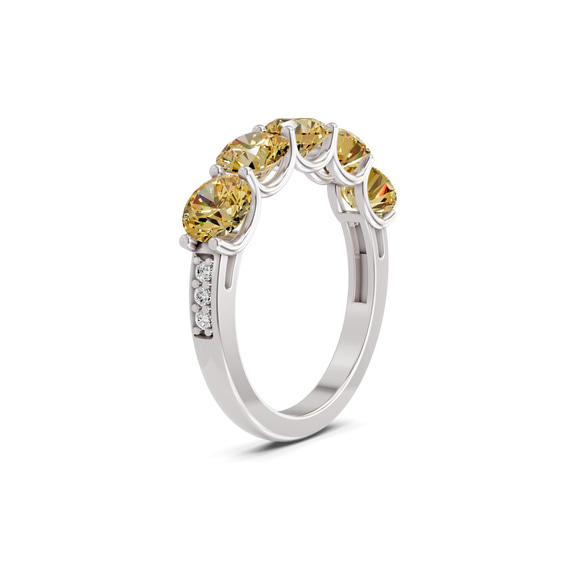 Platinum Camille Round Lab Diamond Anniversary Band (4 Ct. Tw.) left