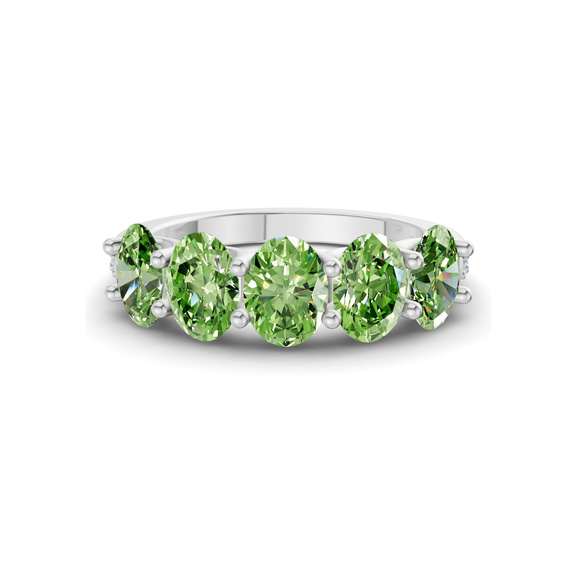 Platinum Eliana Oval Lab Diamond Anniversary Band (1/2 Ct. Tw.) front image