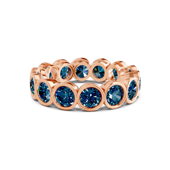 9ct Rose Gold Dream Round Bezel Lab Diamond Eternity Ring (4 Ct. Tw.) front image