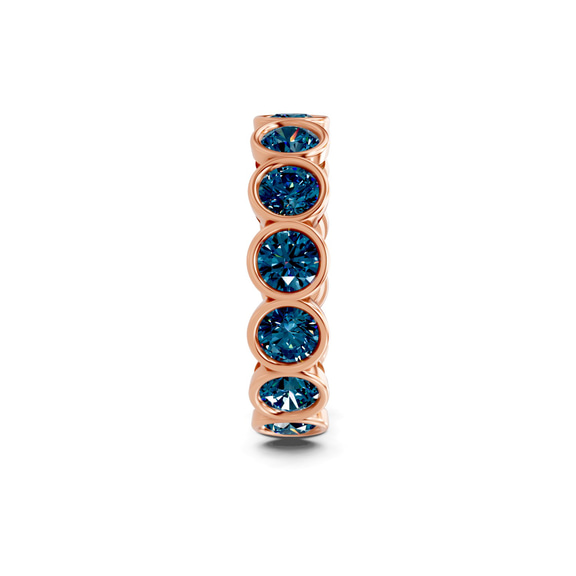 9ct Rose Gold Dream Round Bezel Lab Diamond Eternity Ring (4 Ct. Tw.) left