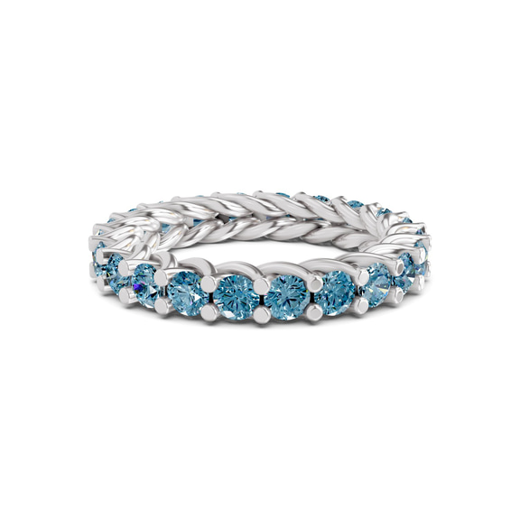 Platinum Meadow Round Crisscross Lab Diamond Eternity Ring (6 Ct. Tw.) front image