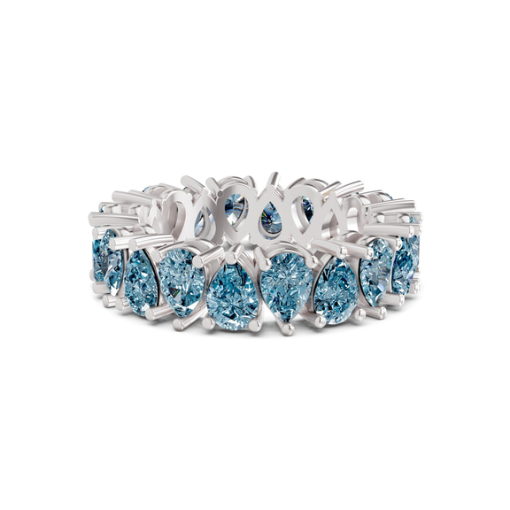 14ct White Gold Fable Pear Lab Diamond Eternity Ring (6 Ct. Tw.) front image