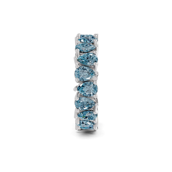 14ct White Gold Fable Pear Lab Diamond Eternity Ring (6 Ct. Tw.) left