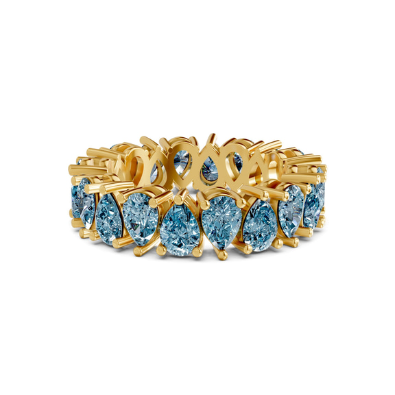 9ct Yellow Gold Fable Pear Lab Diamond Eternity Ring (6 Ct. Tw.) front image