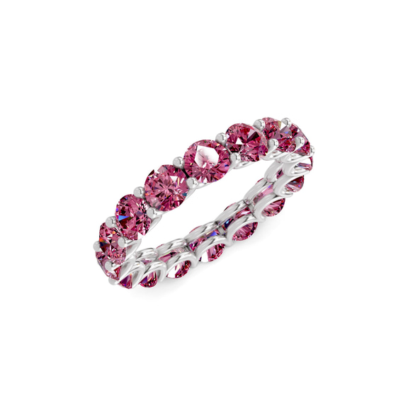 14ct White Gold Neveah Round Lab Diamond Eternity Ring (3 Ct. Tw.) right