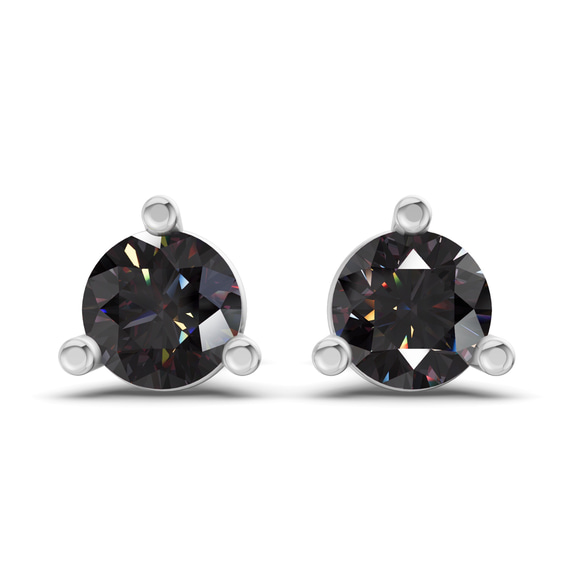 10kt White Gold Three Prong Martini Round Lab Diamond Stud Earrings (1 Ct. Tw.) front image