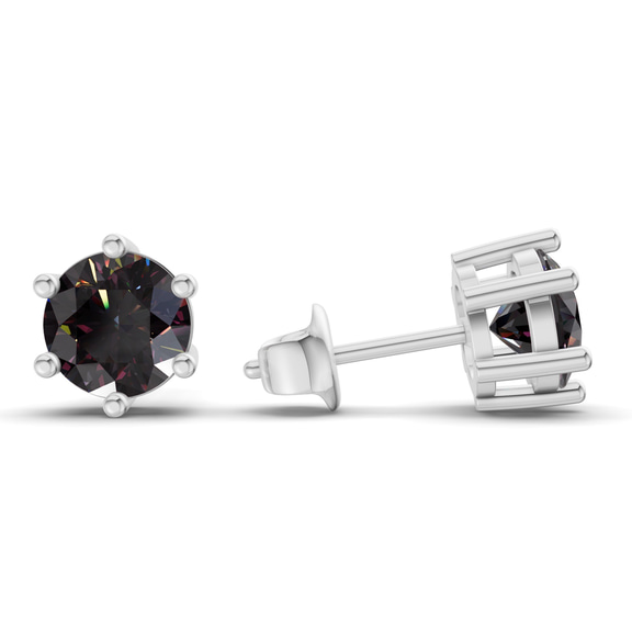 10kt White Gold Six Prong Round Lab Diamond Stud Earrings (1 Ct. Tw.) standing product image one