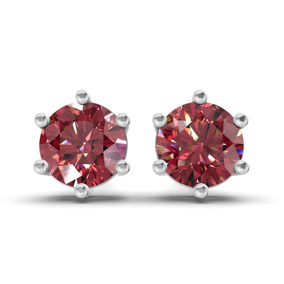 Platinum Six Prong Round Lab Diamond Stud Earrings (1 Ct. Tw.) front image