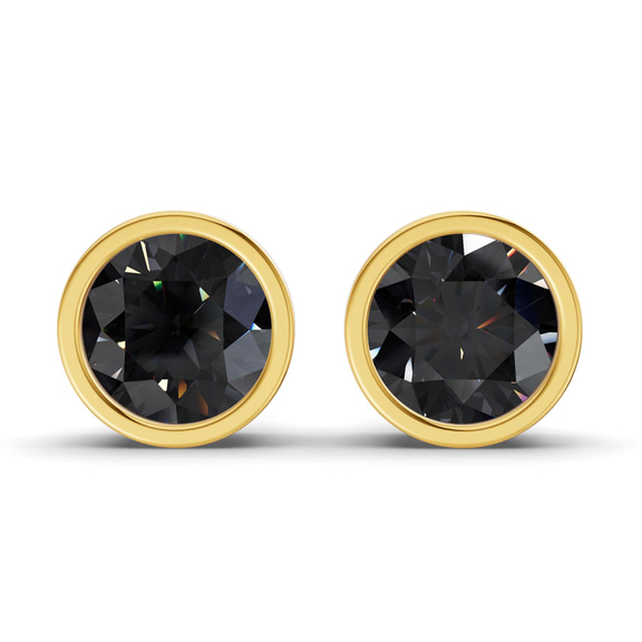 14kt Yellow Gold Classic Bezel Round Lab Diamond Stud Earrings (1 Ct. Tw.) front image