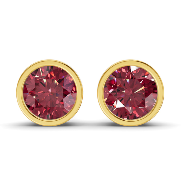 14kt Yellow Gold Classic Bezel Round Lab Diamond Stud Earrings (5 Ct. Tw.) front image