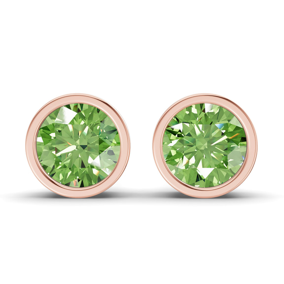 10kt Rose Gold Classic Bezel Round Lab Diamond Stud Earrings (6 Ct. Tw.) front image