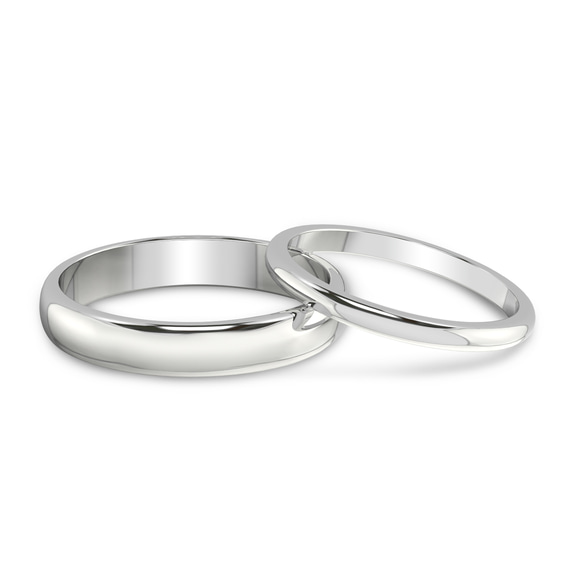 10kt White Gold Timeless Love Couple Rings front image