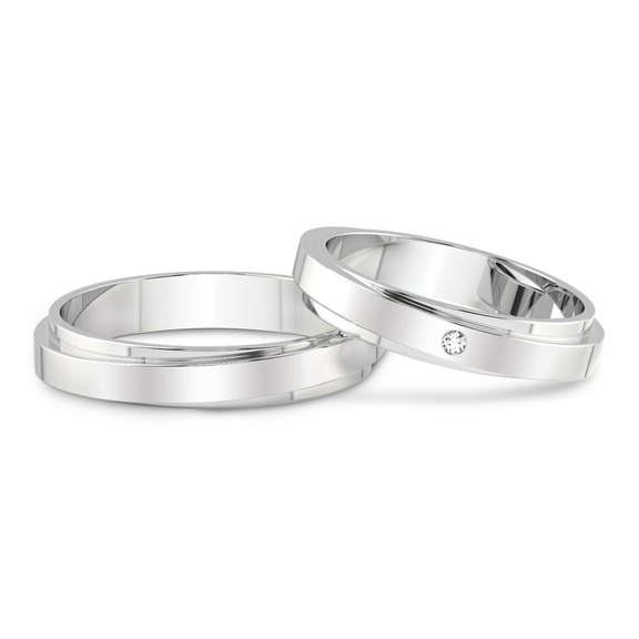 Platinum Infinite Love Couple Rings (1/50 Ct. Tw.) front image