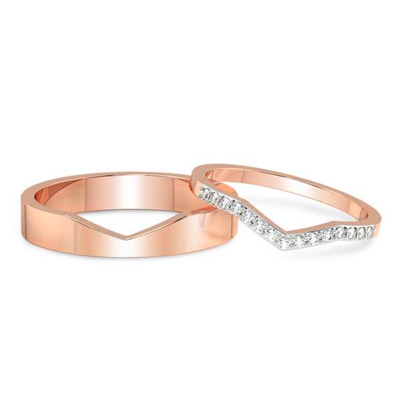 9ct Rose Gold Eternal Love Couple Rings (1/6 Ct. Tw.) front image