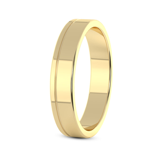 14kt Yellow Gold Forever Love Couple Rings left