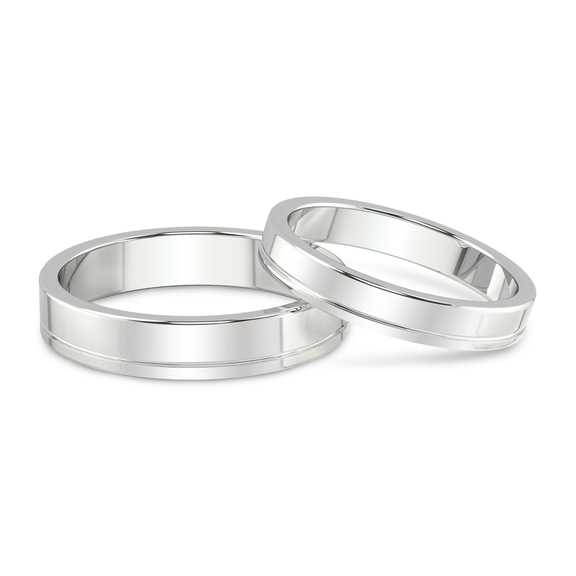 10kt White Gold Forever Love Couple Rings front image