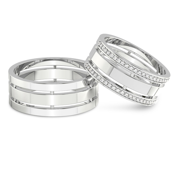 18kt White Gold Unfading Love Couple Rings (1/4 Ct. Tw.) front image