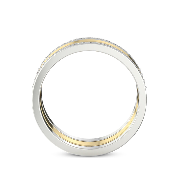 10kt Yellow Gold Unfading Love Couple Rings (1/4 Ct. Tw.) her right