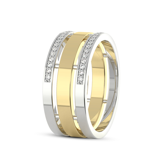 10kt Yellow Gold Unfading Love Couple Rings (1/4 Ct. Tw.) her left
