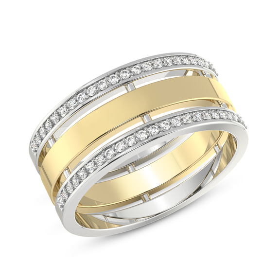 10kt Yellow Gold Unfading Love Couple Rings (1/4 Ct. Tw.) her top